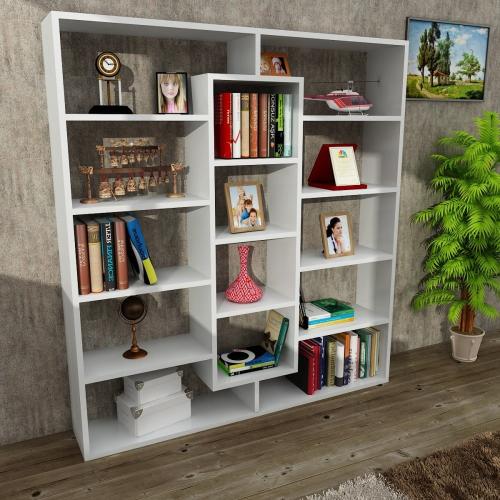 دولاب مكتبة أبيض Ample