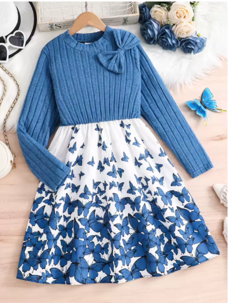 فستان بناتي مزين ب فراشات