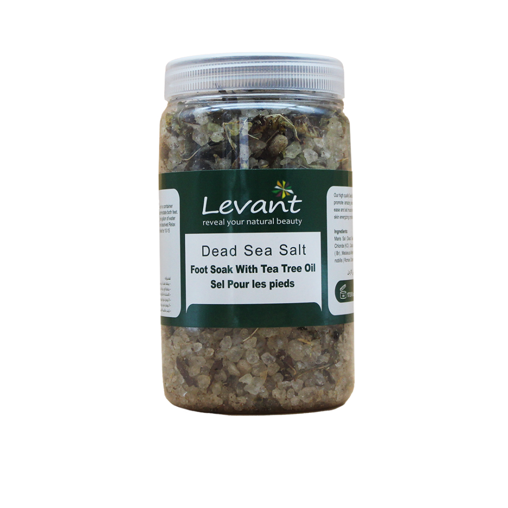 أملاح البحر الميت مغطس للقدمين مع زيت شجرة الشاي