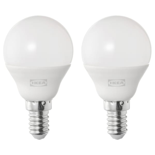 لمبة LED E14 470 لومن, كرويّة أبيض أوبال