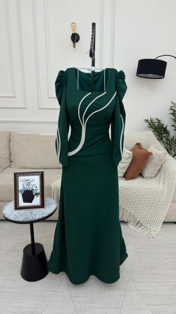 فستان كريب أخضر