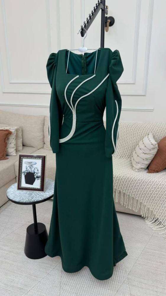 فستان كريب أخضر