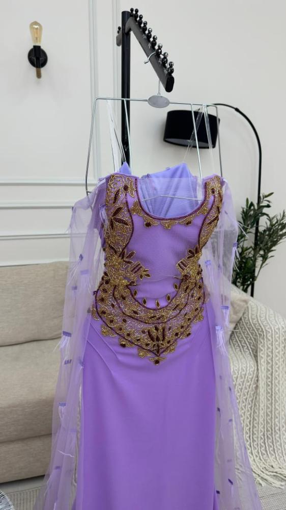 فستان كريب استرتش مطرز