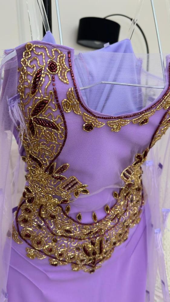 فستان كريب استرتش مطرز