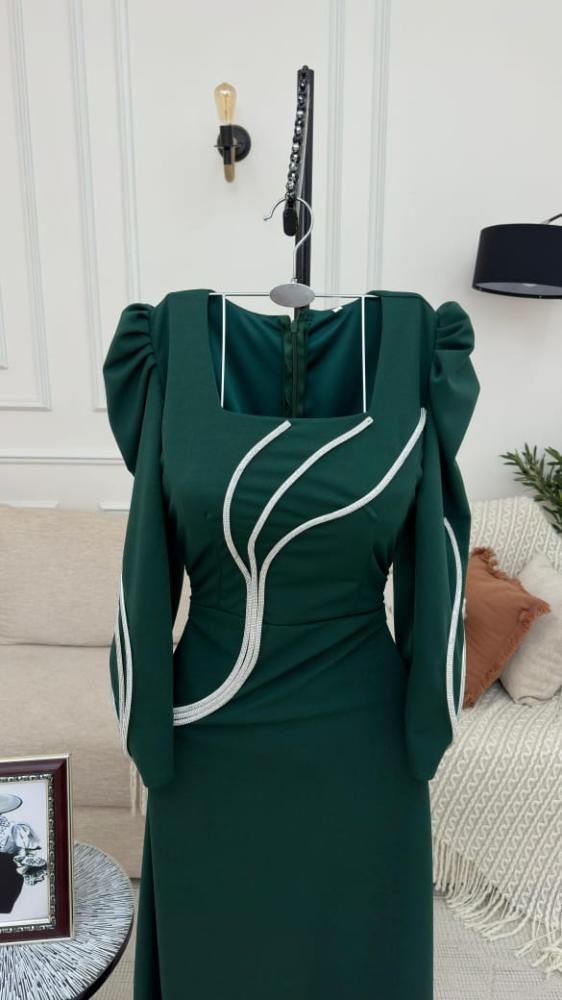 فستان كريب أخضر