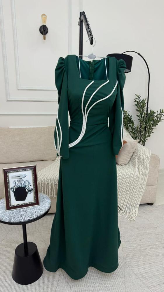 فستان كريب أخضر