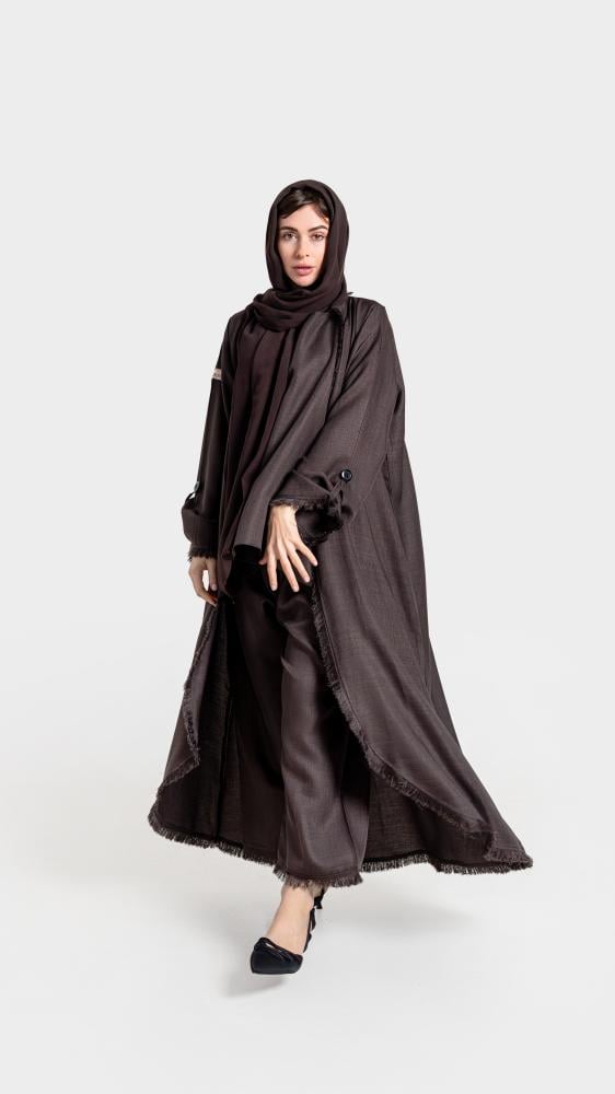 عبايه 4 قطع للسفر قماش كتان