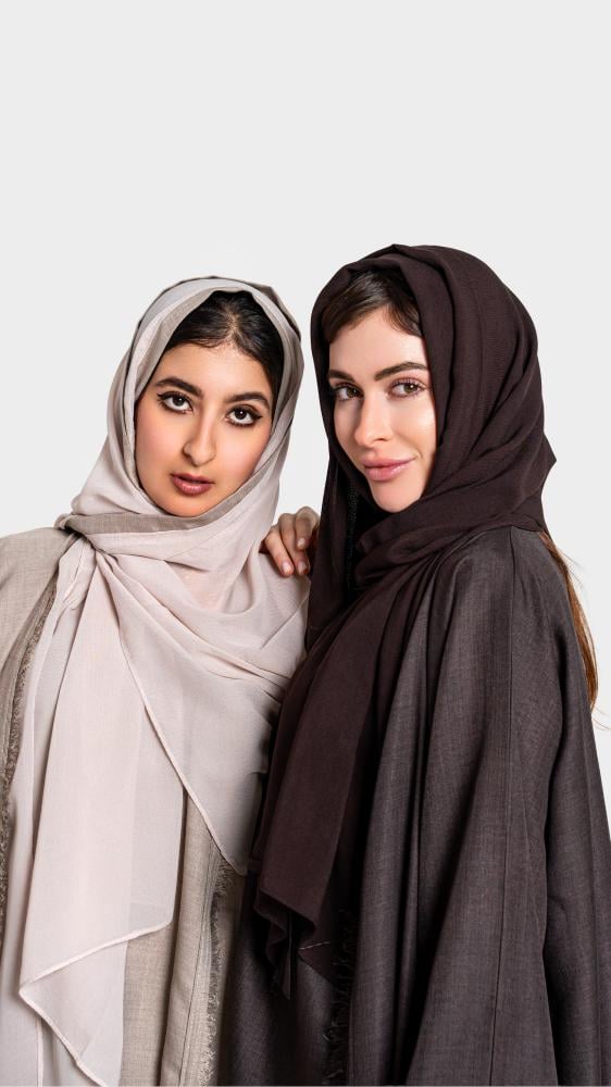 عبايه 4 قطع للسفر قماش كتان  RH36