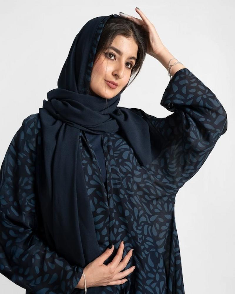 عباية شيفون ناعم نص كلوش RH41