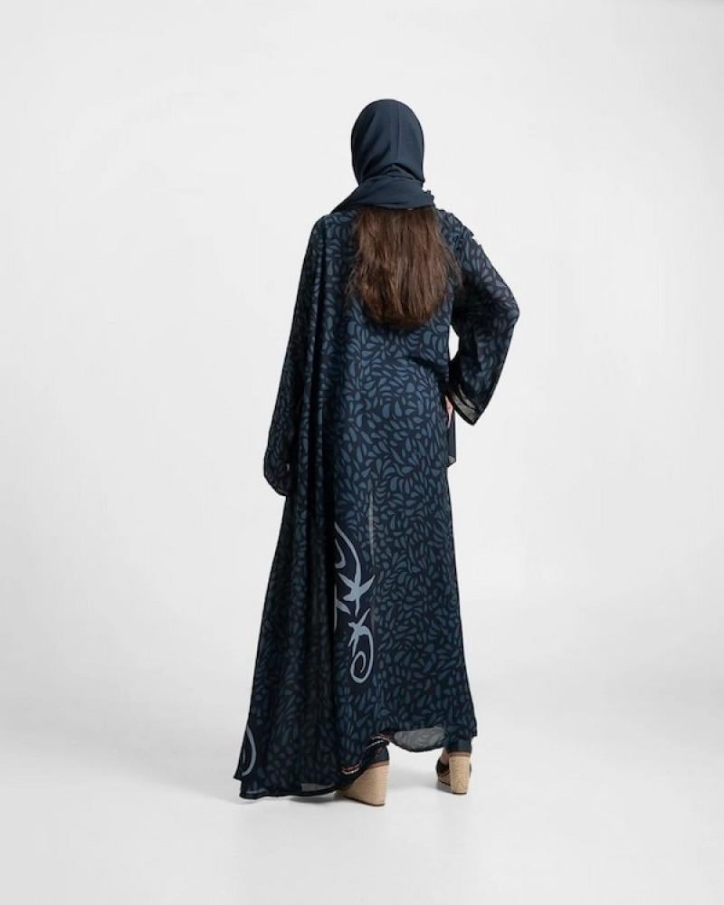 عباية شيفون ناعم نص كلوش RH41