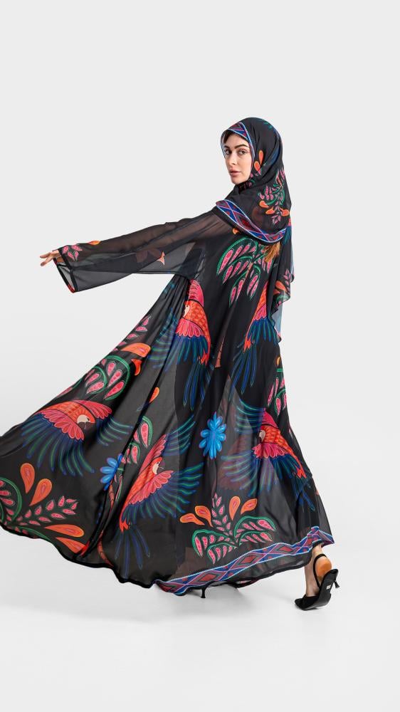 عبايه شيفون ناعم نص كلوش