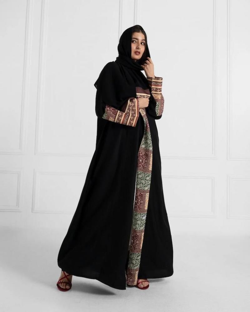 عباية سوبر ندي اكمام كتان RH47