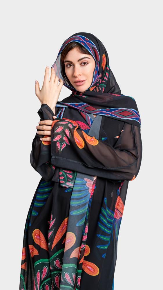 عبايه شيفون ناعم نص كلوش