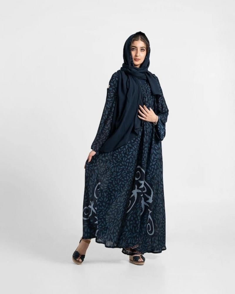 عباية شيفون ناعم نص كلوش RH41