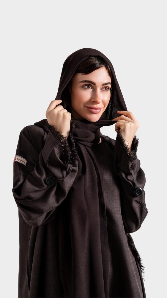 عبايه 4 قطع للسفر قماش كتان  RH36