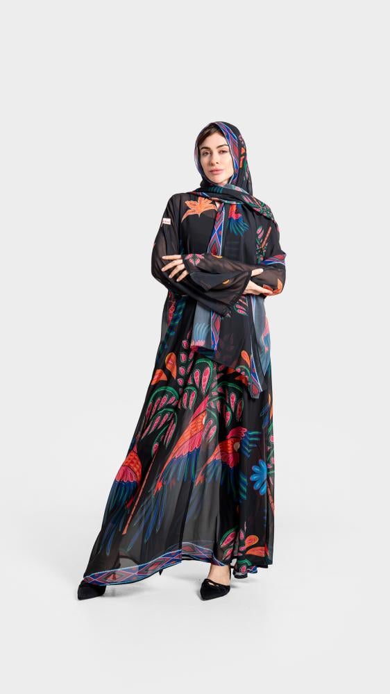 عبايه شيفون ناعم نص كلوش