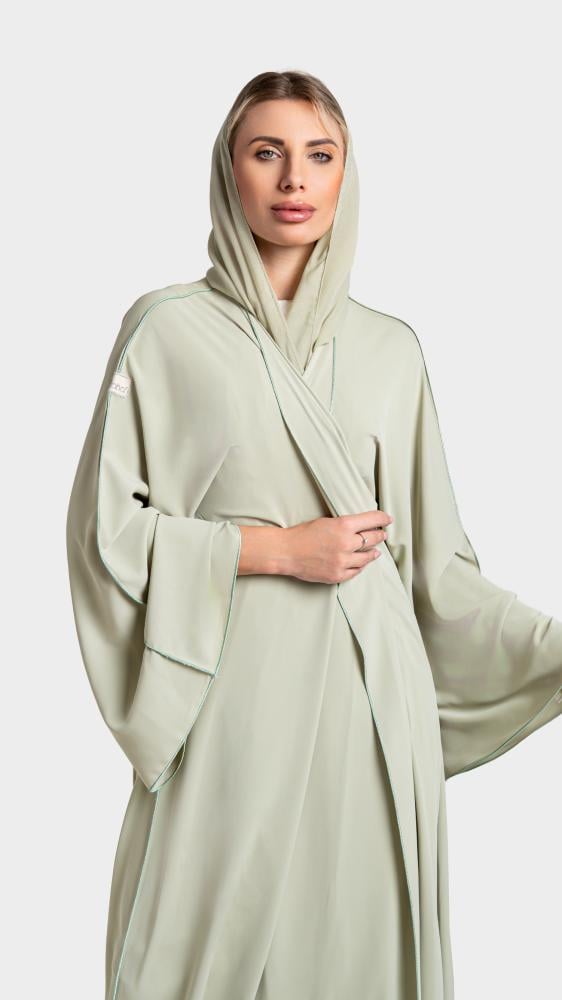 كلوش طايح حرير كوري اخضر فاتح RH30