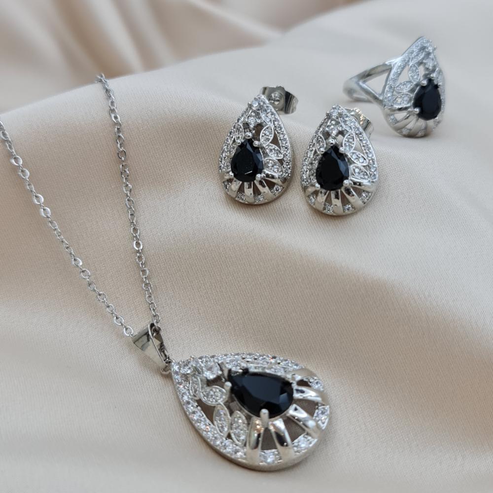 طقم إلماسيا نسائي أنيق مرصع بفصوص لامعة - اداسي