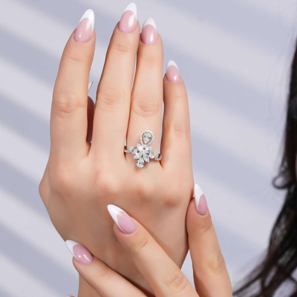 خاتم ذهب ابيض والماس