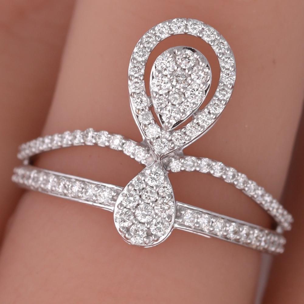 خاتم ذهب ابيض والماس