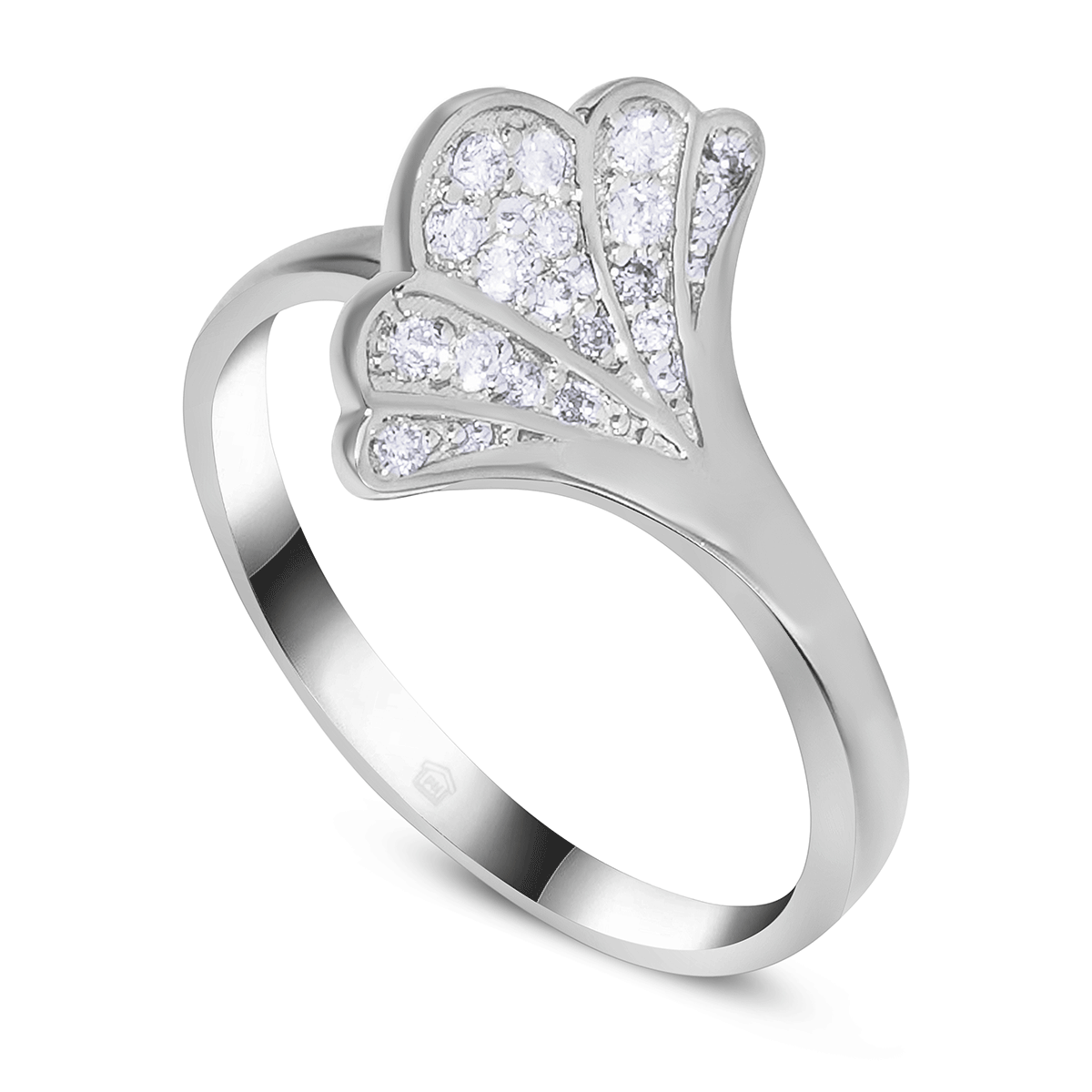 خاتم ذهب ابيض والماس