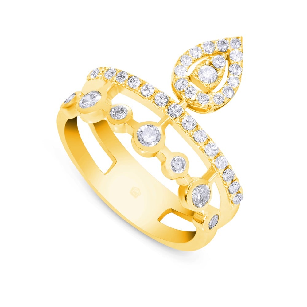 خاتم ذهب اصفر والماس