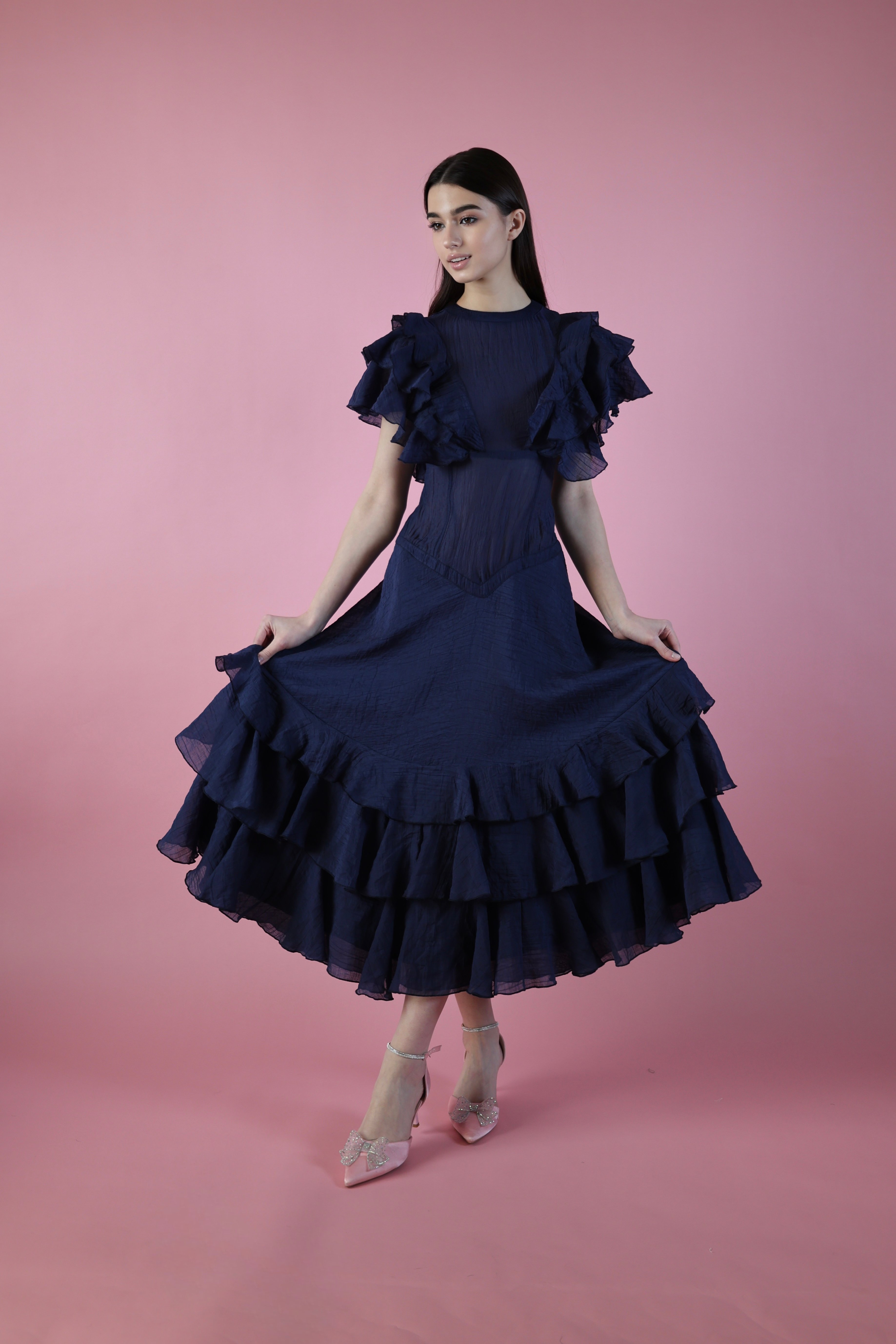 navy blue dress fabric Navy Blue Soft Stretch Velvet Dress Fabric