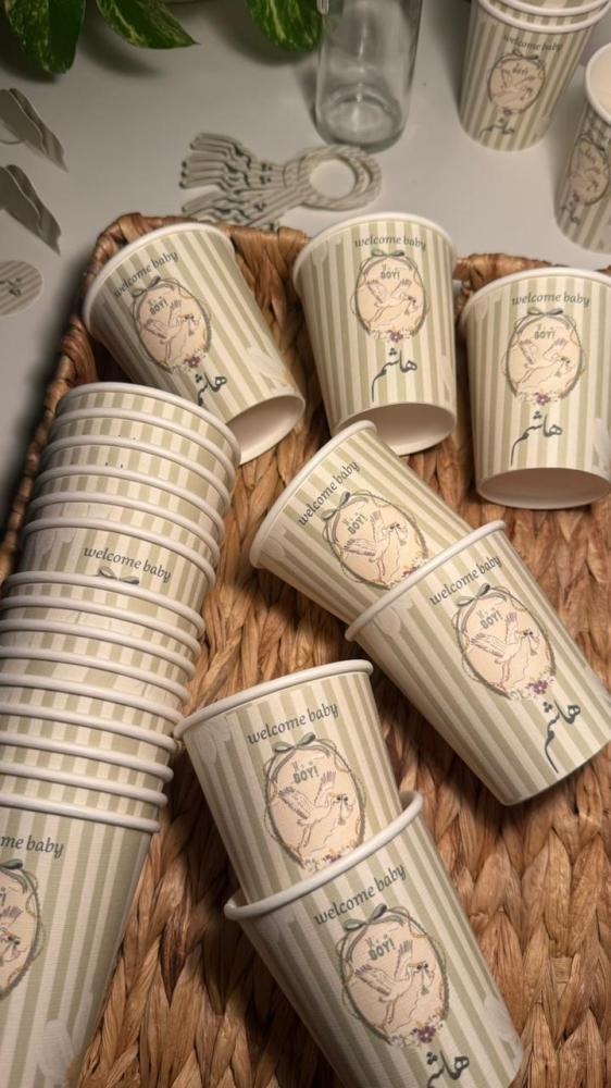 كوب مطبوع ١٠ حبات مقاس8oz