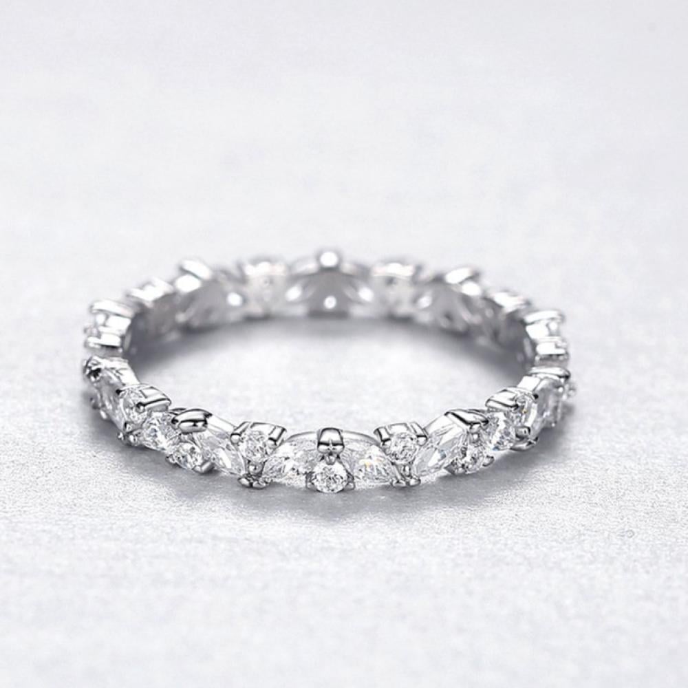 خاتم من الفضة الإسترلينية بتصميم ورق الماركيز (فضة استرليني 925)