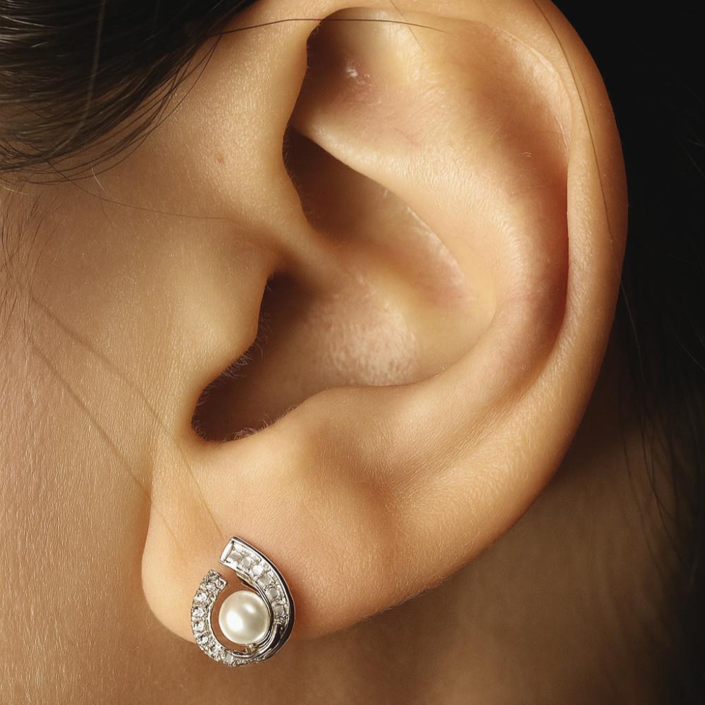 طقم اللؤلؤ البراق الفضي (فضة إسترليني 925)