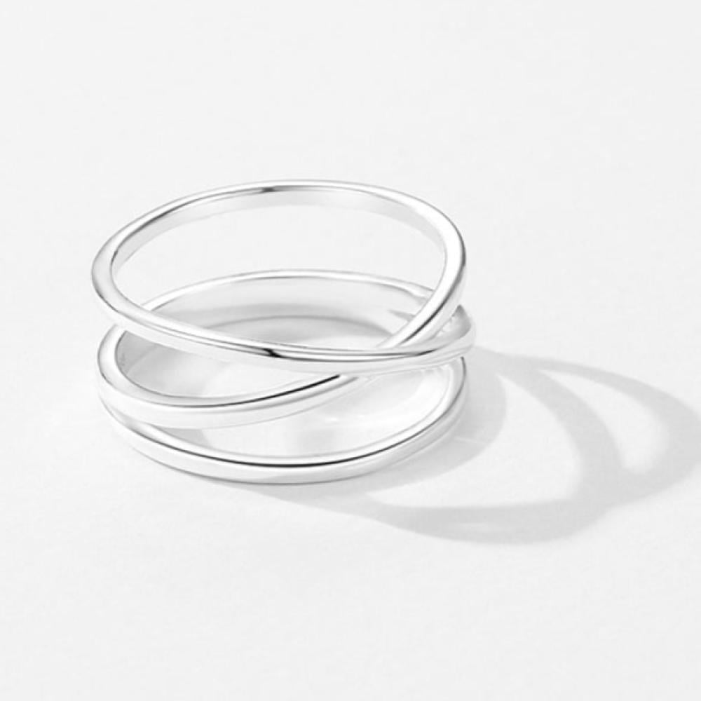 خاتم فضة إسترلينية بتصميم متشابك (فضة استرليني 925)