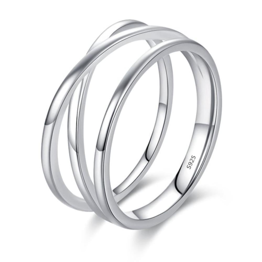 خاتم فضة إسترلينية بتصميم متشابك (فضة استرليني 925)