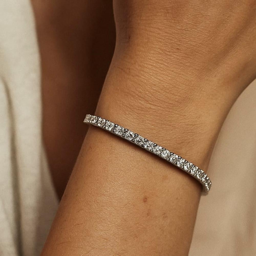 سوار تنس أنيق من الفضة الإسترلينية مرصع بأحجار الزركونيا المكعبة 3.0 ملم (فضة استرلينية 925)