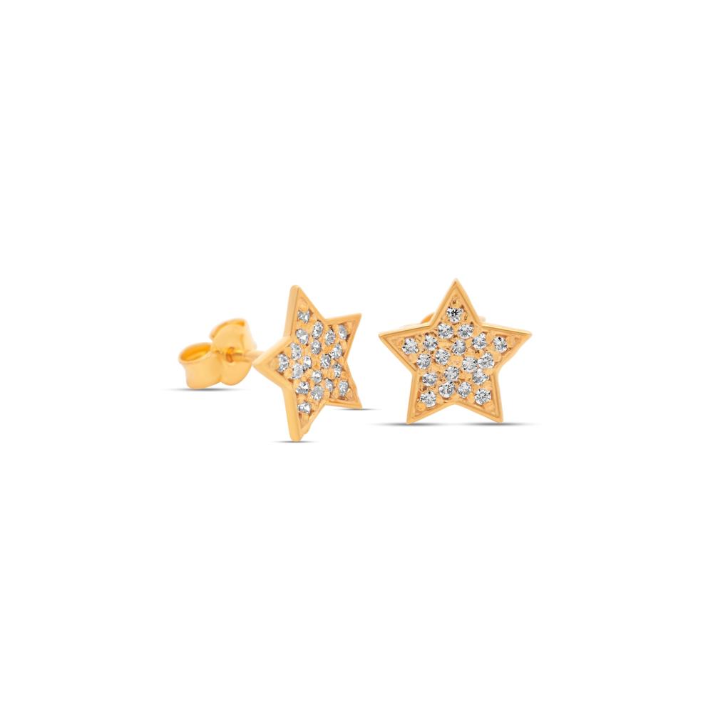 21 karat gold star design hoop