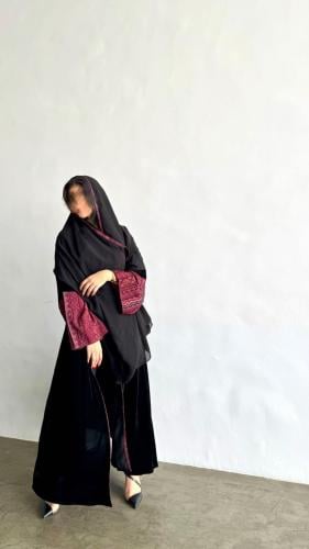 221 عبايه شمواه بأكمام كشميري بالوان متعددة