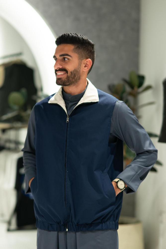 سديري وجهين - كحلي وبيج