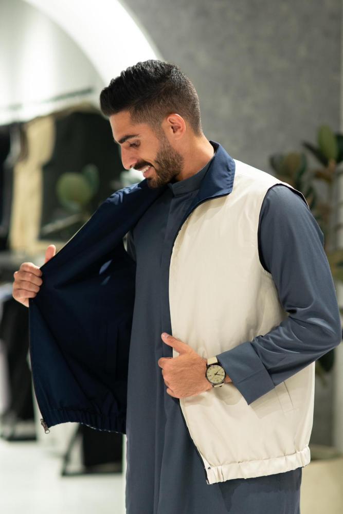 سديري وجهين - كحلي وبيج