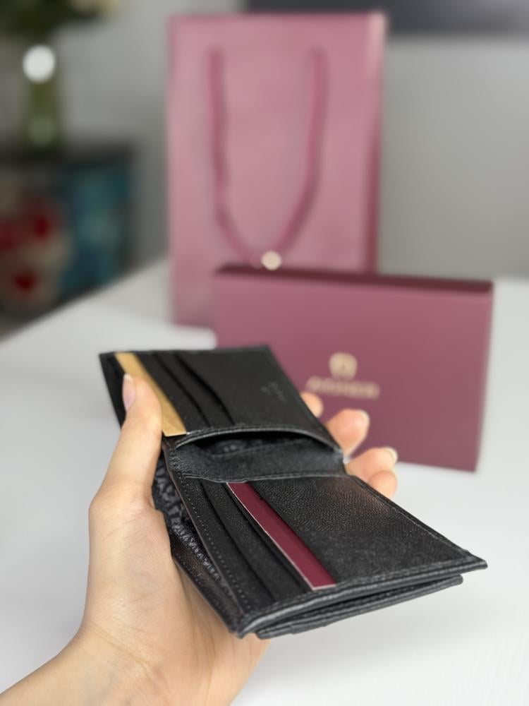 اجنر محفظة رجالية باللون الاسود مع حامل بطاقة SAFFIANO BILL AND CARD CASE