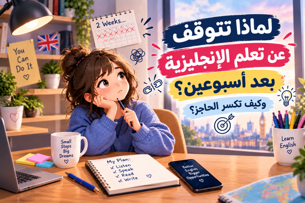 لماذا تتوقف عن تعلم الإنجليزية بعد أسبوعين؟ وكيف تكسر الحاجز
