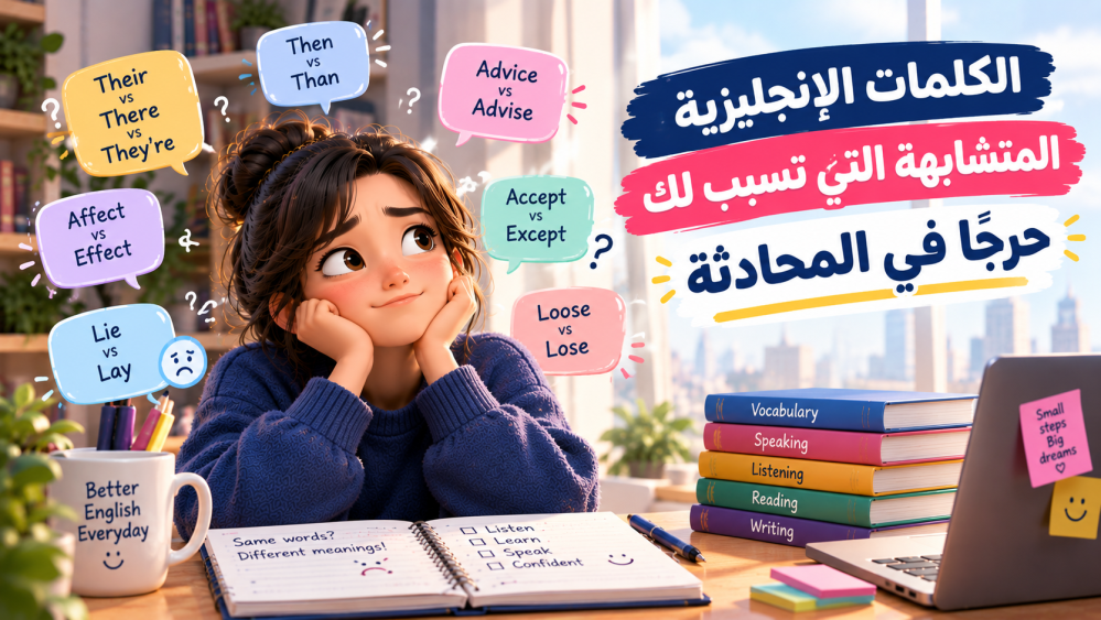 الكلمات الإنجليزية المتشابهة التي تسبب لك حرجًا في المحادثة