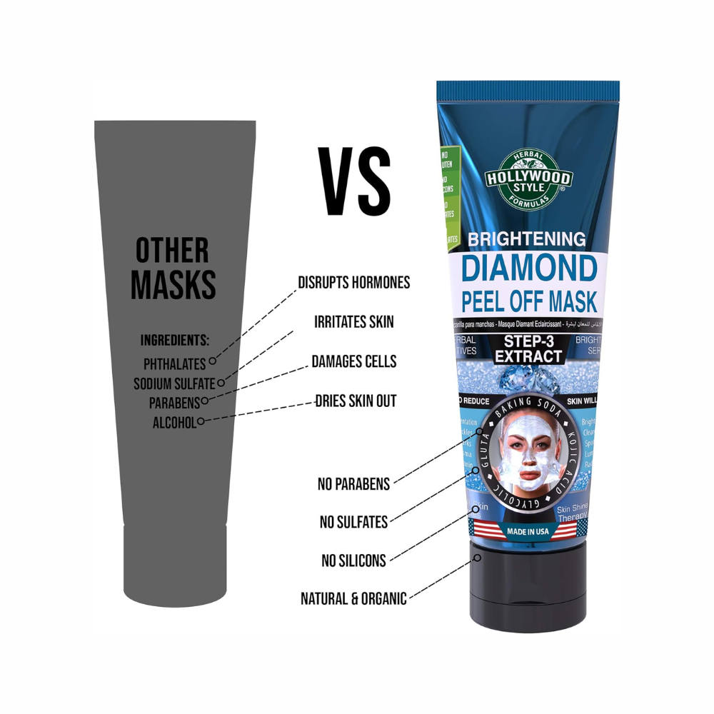 قناع مقشر بخلاصة الألماس لتبيض البشرة من هوليود ستايل 100مل