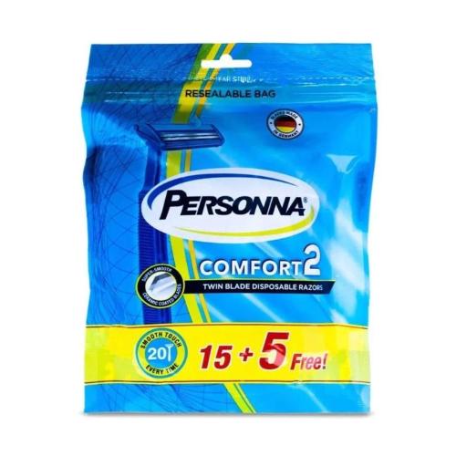 امواس حلاقة رجالي كمفورت2 عبوة 15+5 من بيرسونا