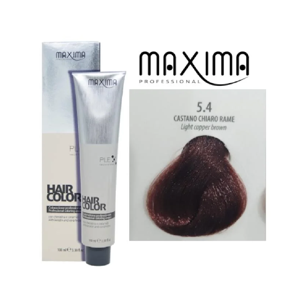 صبغة شعر دائمه بني نحاسي فاتح  من ماكسيما 100 مل