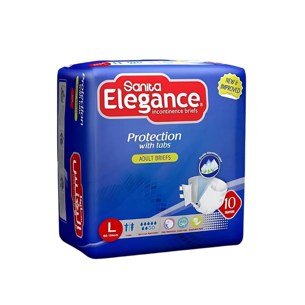 Sanita Elegance Adult and Adult Diapers Large - 10 Diapers