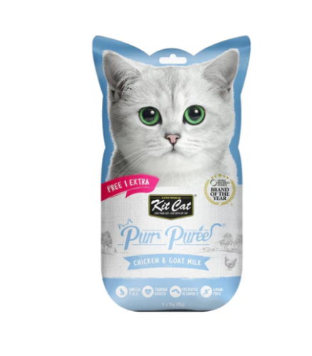 كت كات مكافأة للقطط بالدجاج وحليب الماعز 5x15g