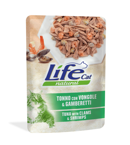 لايف كات طعام رطب بالتونة والمحار والروبيان 70 جم