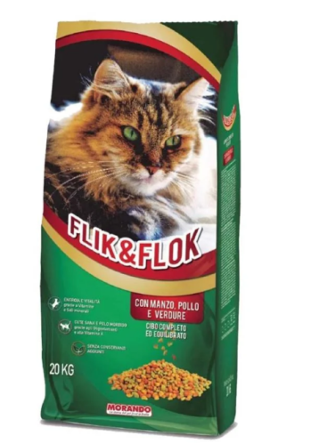 موراندو فليك فلوك اكل جاف للقطط البالغة باللحم البقري والدجاج والخضراوات 20 كيلو