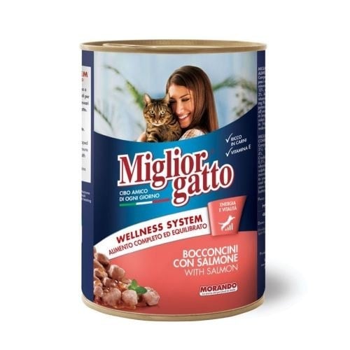 ميجلور جاتو اكل قطط رطب قطع سمك السالمون 405g