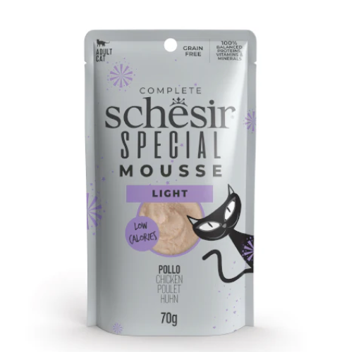 شيزر طعام رطب للقطط البالغة ذو سعرات حرارية مخفضة بنكهة الدجاج 70 جرام