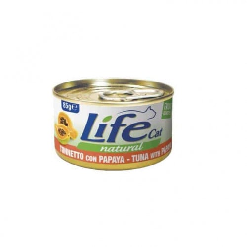 لايف كات اكل قطط رطب تونا مع بابايا 85g
